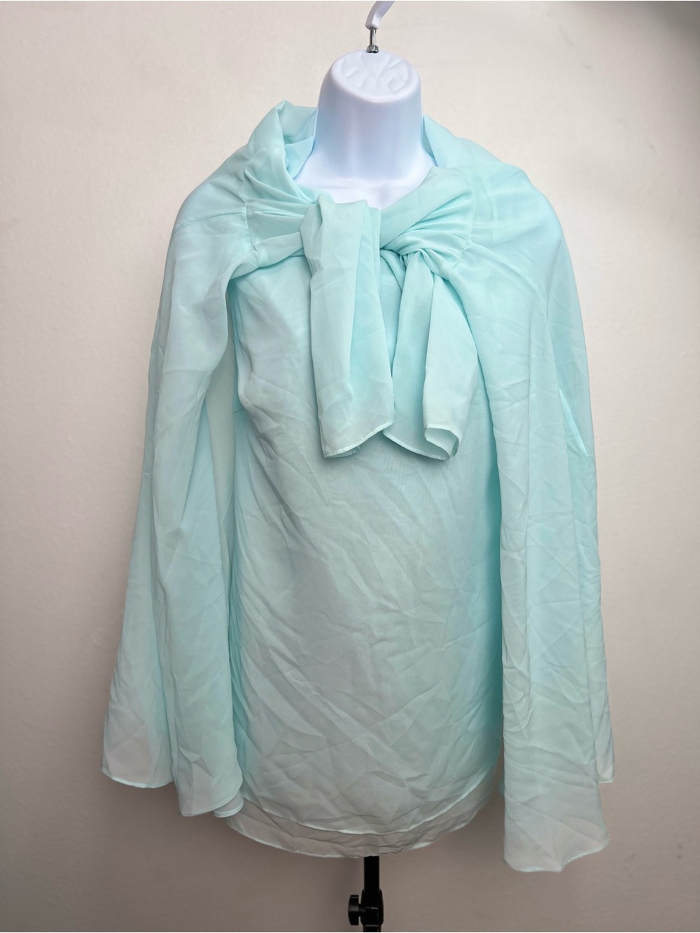 Sheer Mint Layered Chiffon Top - Picture 5 of 5